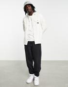 Tommy Jeans Badge Logo Brushed Twill Relaxed Fit Overshirt In Off White