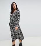 Asos Design Maternity Button Through Maxi Dress In Washed Floral-multi