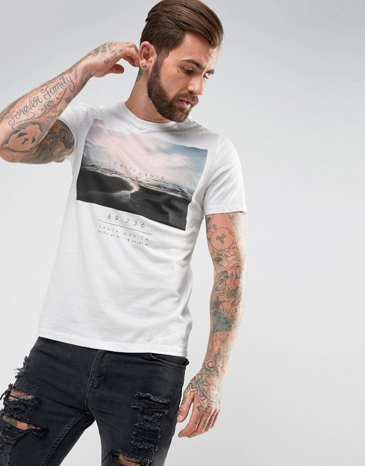 New Look T-shirt In California Print In White - White