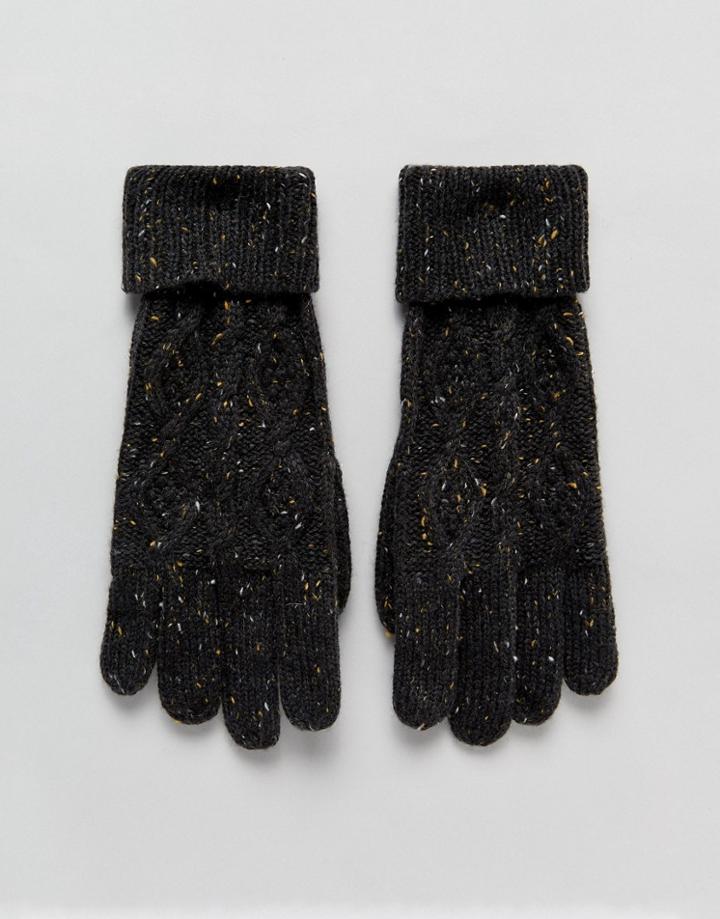 Boardmans Tom Knitted Cable Gloves - Gray