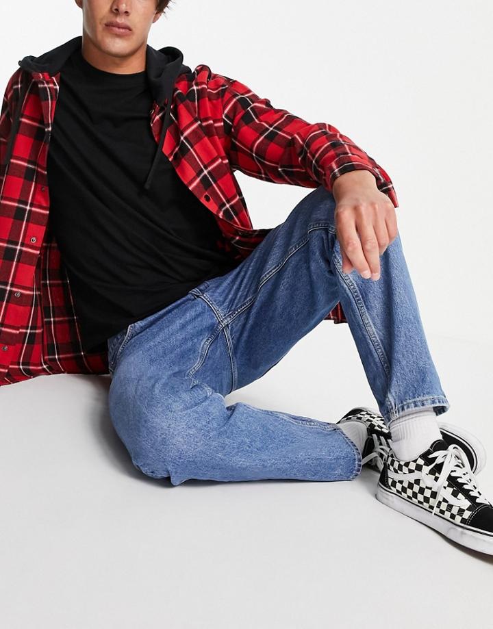 Weekday Barrel Jeans In Harper Blue-blues