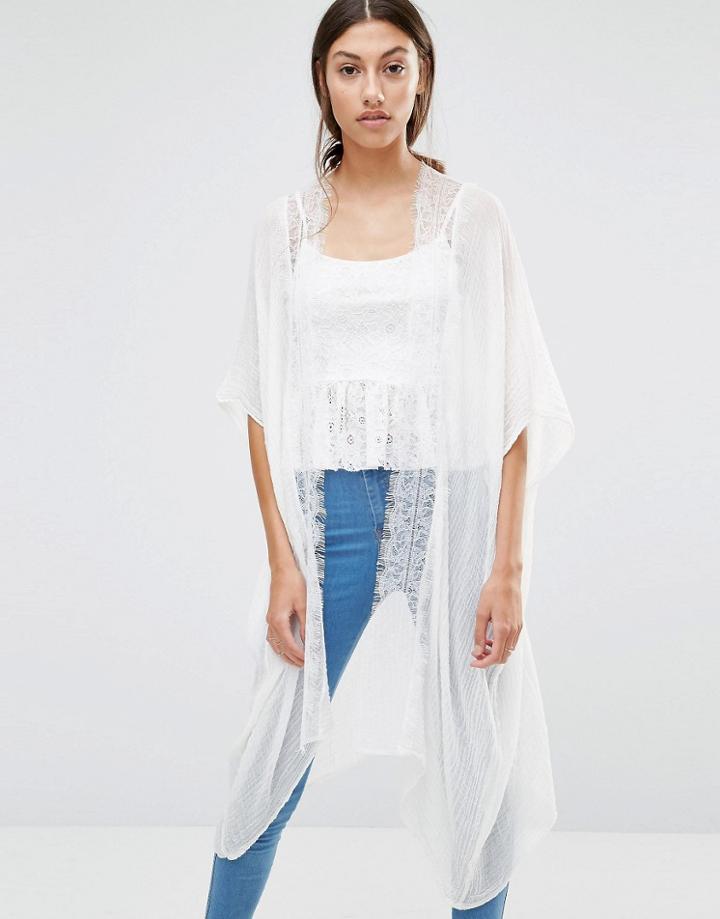 Vero Moda Ana Long Poncho - Cream