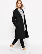 Asos Coat In Bonded Cloth With Raw Edge - Camel