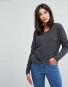 Vila Round Neck Knitted Sweater - Gray
