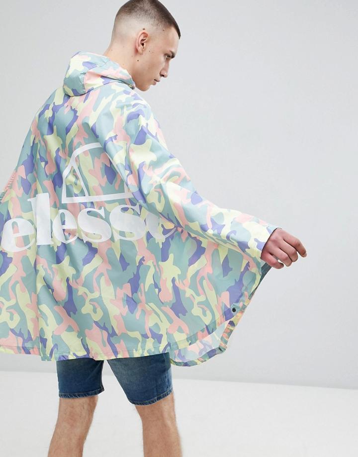 Ellesse Berna Overhead Poncho In Camo - Multi
