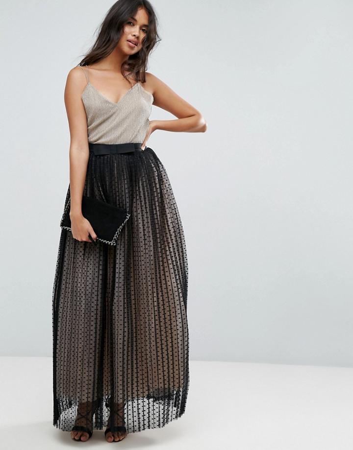 Asos Tulle Spot Maxi Skirt - Black