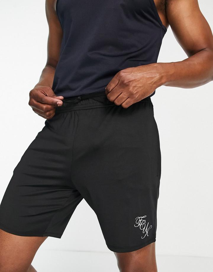 Fcuk Sport Script Logo Training Shorts In Black