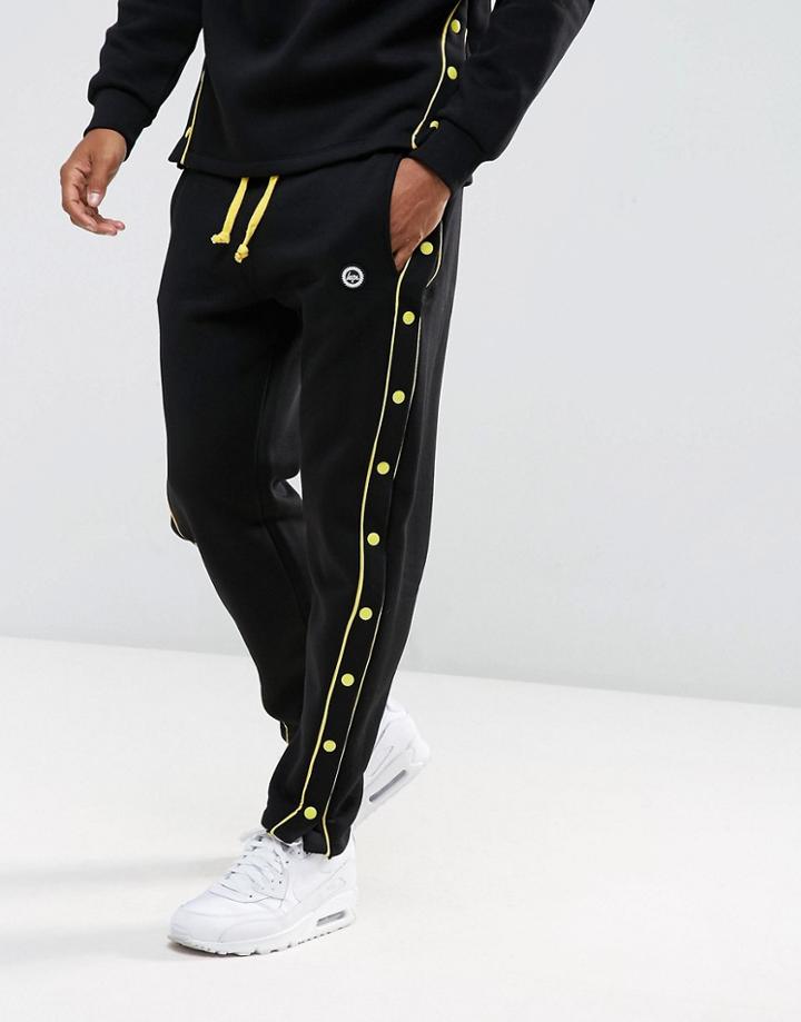 Hype Skinny Joggers In Black With Poppers - Black