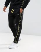 Hype Skinny Joggers In Black With Poppers - Black
