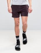 Asos Jersey Shorts In Towelling In Burgundy - Red