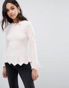 Ted Baker Bobbe Peplum Knitted Sweater - Pink