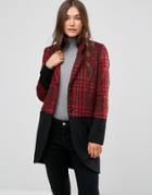 Religion Property Coat In Check Mix - Red