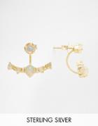 Asos Gold Plated Sterling Silver Opal Stone Swing Earrings - Gold Plated