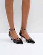 Asos Sabre Studded Kitten Heels - Black
