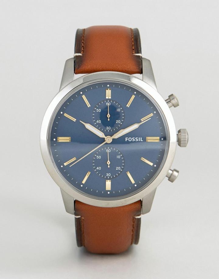 Fossil Fs5279 Townsman Chronograph Leather Watch In Tan - Tan