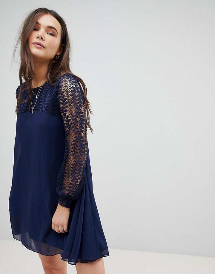 Qed London Swing Dress - Navy