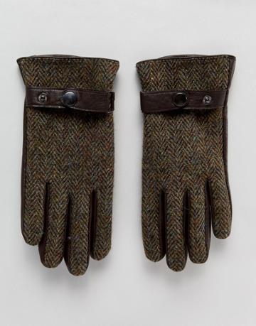 Boardmans Harris Tweed Gloves - Brown