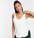 Asos Design Maternity Ultimate Organic Cotton Blend Scoop Neck Tank Top In White