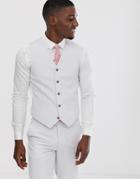 Asos Design Wedding Slim Suit Suit Vest In Light Gray - Gray