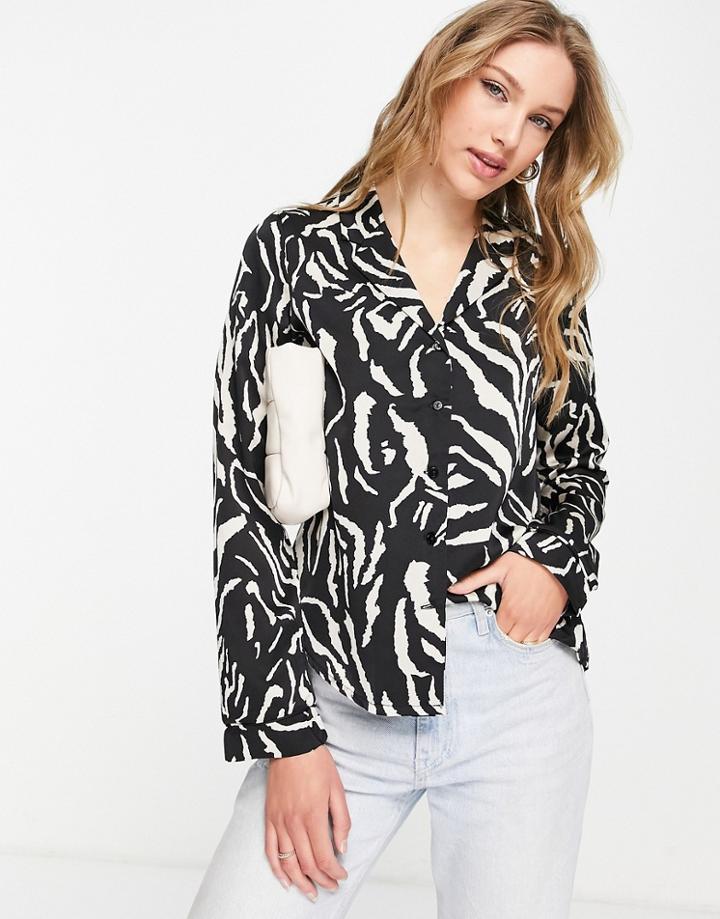 Vero Moda Satin Shirt In Black