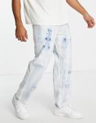 Jack & Jones Intelligence Eddie Baggy Jeans In Tie Dye-blues