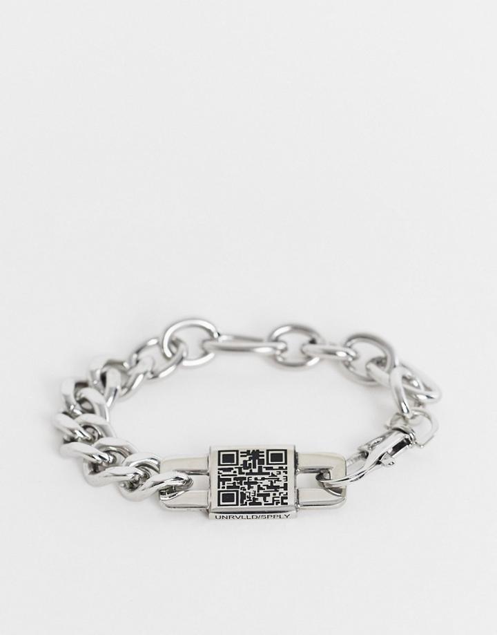 Asos Unrvlld Spply Stainless Steel Chunky Chain Bracelet In Silver Tone