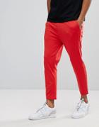 Asos Skinny Cropped Jogger In Poly Tricot In Red - Red