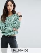 Noisy May Tall Circular Knit Sweater - Green