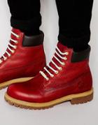 Timberland Icon 6 Inch Leather Premium Boots - Red