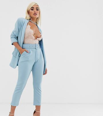 Boohoo Petite Exclusive Tailored Pants Two-piece In Baby Blue - Blue