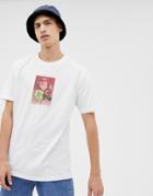 Asos Design Relaxed T-shirt With Floral Box Print - White