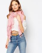 Becksondegaard Oversized Fringed Scarf - Pink