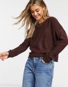 Brave Soul Grunge Crew Neck Sweater In Red