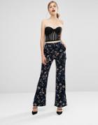 Self Portrait Lace Sequined Pant - Black