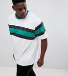 Jacamo T-shirt With Contrast Chest Stripe - White