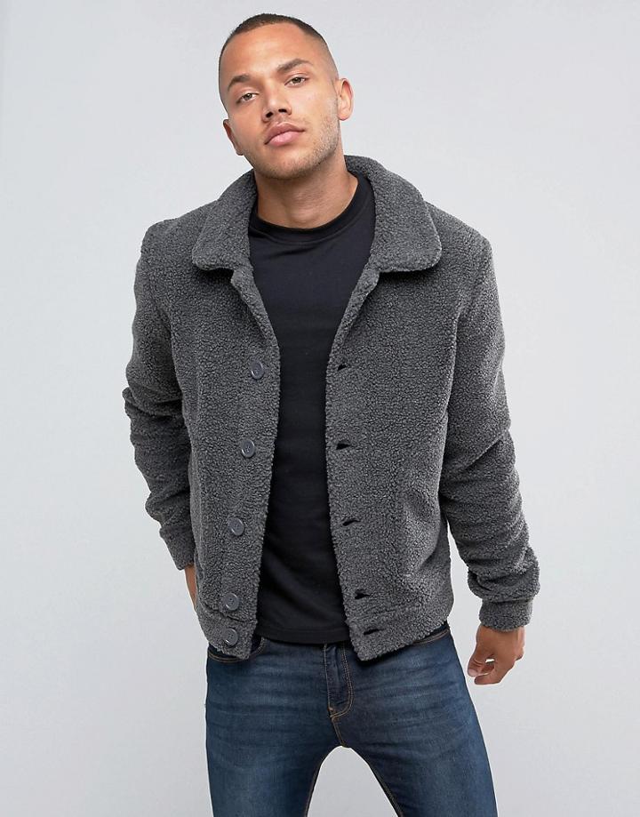 Another Influence Borg Jacket - Gray