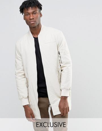The New County Longline Bomber Jacket - Stone