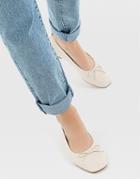 Stradivarius Ballet Shoe In Cream-white