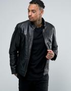 Barneys Premium Nappa Leather Biker Jacket - Black