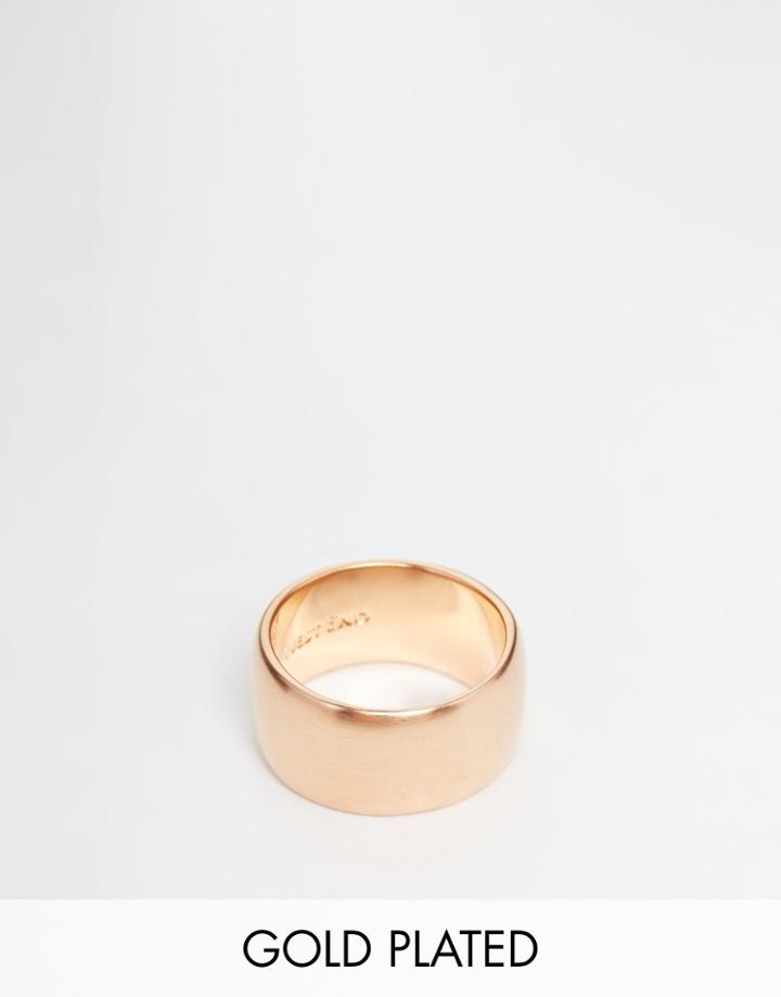 Simon Carter Band Ring In Rose Gold - Gold