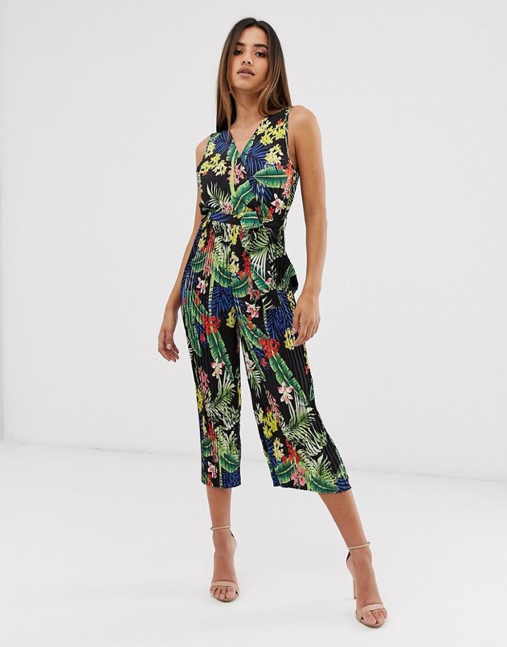 Ax Paris Floral Wrap Jumpsuit-multi