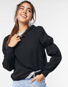 Vero Moda Hoodie With Ruched Sleeve Detail In Black