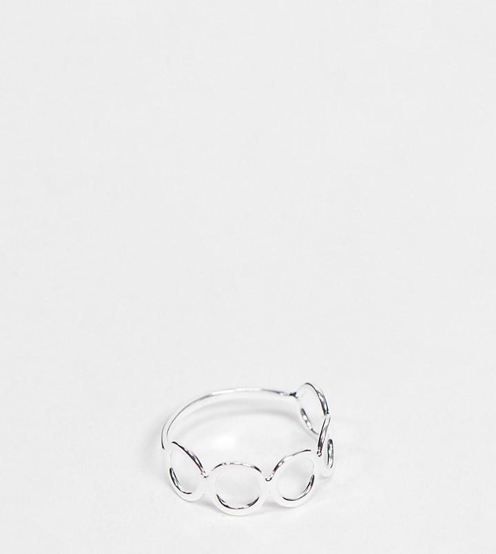 Asos Design Sterling Silver Ring With Open Circles