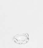 Asos Design Sterling Silver Ring With Open Circles