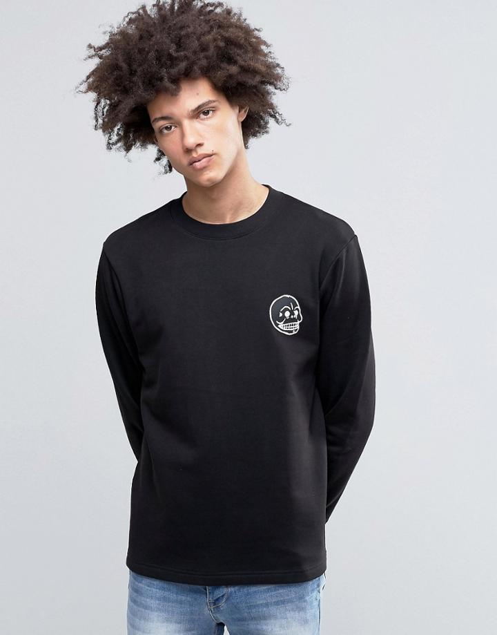 Cheap Monday State Sweatshirt Skull Small Logo Black - Black