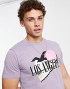 Hollister Retro Logo T-shirt In Lilac-purple