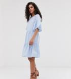 Y.a.s Tall Stripe Smock Mini Dress-blue