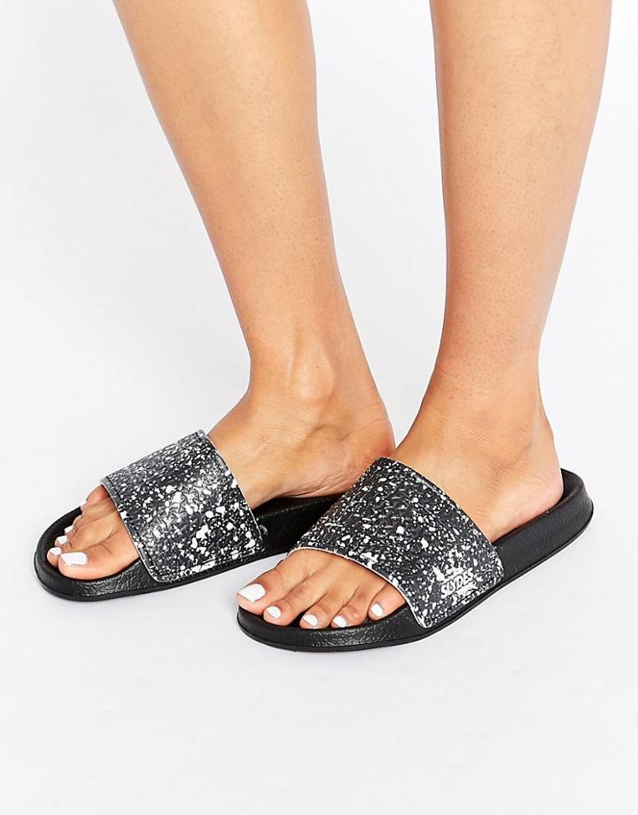 Slydes Splattered Slider Sandal - Black