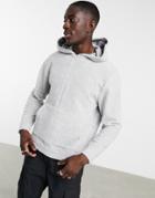 Asos Design Relaxed Funnel Neck Polar Fleece Hoodie With Side Zips In Gray-grey