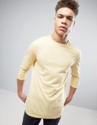 Asos Oversized 3/4 Sleeve T-shirt - Yellow